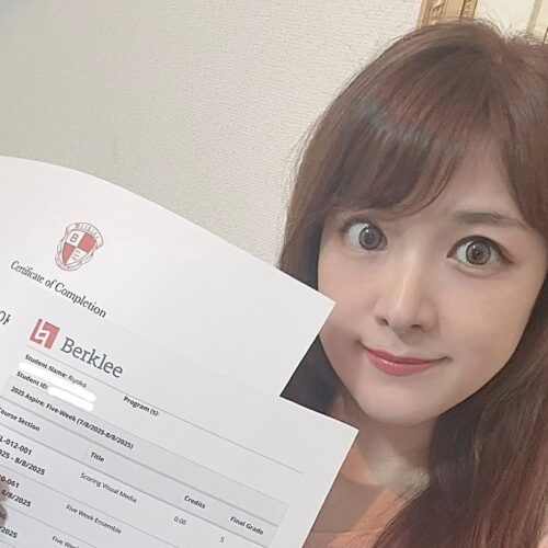 この夏のバークリー音楽大学のサマースクール。夏期講習の【卒業証明書】と 気になっていた【成績】が送付されてきました…！！